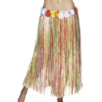 Falda hawaiana larga multicolor