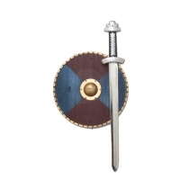 Escudo medieval escocés con espada infantil