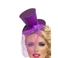 Sombrero de copa burlesque morado