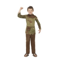 Disfraz de campesino medieval verde para niño