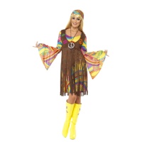 Disfraz de hippie de los años 60 para mujer