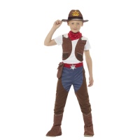 Disfraz de cowboy con pañuelo rojo para niño
