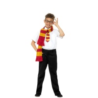 Conjunto de mago Harry infantil con gafas, bufanda y corbata
