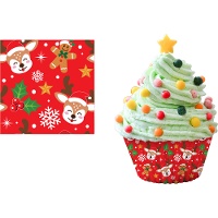 Cápsulas para cupcakes de 5 cm de renos - 50 unidades