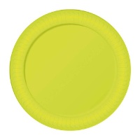Platos de 23 cm de cartón neón - 6 unidades