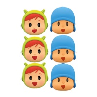Caretas de Pocoyo y Nina - 6 unidades