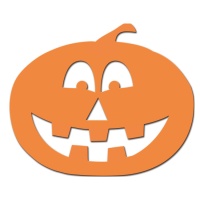 Figura silueta de cartón de calabaza de 65 x 45 cm - 6 unidades
