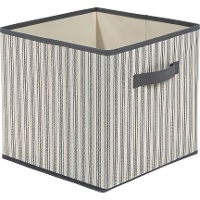 Cesta de 30 x 30 x 29 cm organizadora a rayas gris