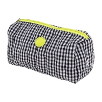 Neceser vichy negro y blanco con cremallera flúor de 18 x 11 x 8 cm