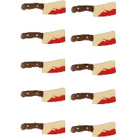Figuras de chocolate blanco de cuchillos ensangrentados - 10 unidades