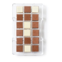 Molde de cuadrados para chocolate de 20 x 12 cm - Decora - 18 cavidades
