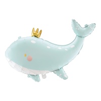 Globo de ballena con corona de 93x60 cm - PartyDeco