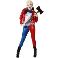 Disfraz de Harley malvada rojo y azul para mujer