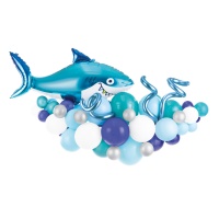 Guirnalda de globos de tiburón - PartyDeco - 75 piezas