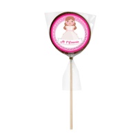 Piruleta de chocolate Comunión niña surtida de 35 gr - 1 unidad