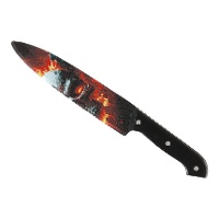 Cuchillo con calavera en llamas de 31 cm