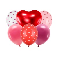 Bouquet de globos de Be Mine Valentine - Partydeco - 6 unidades