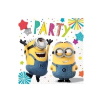 Servilletas de los Minions party de 16,5 x 16,5 cm - 16 unidades