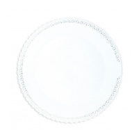 Bandeja de 32 cm redonda de plástico blanco