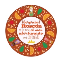 Bandeja de cartón redonda de roscón de reyes de 30 cm - 1 unidad