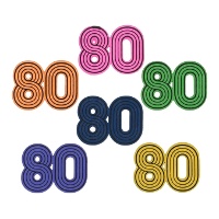 Confeti de años 80 de 3 x 3 cm - 10 unidades