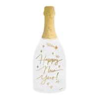 Servilletas de botella Happy New Year de 18,5 x 7,5 cm - 20 unidades