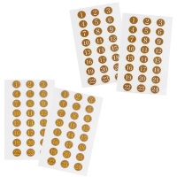 Pegatinas de círculo con números kraft - 4 hojas