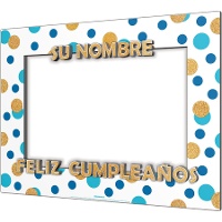 Marco para photocall de lunares dorado y azul
