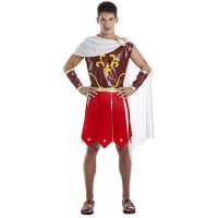 Disfraz de guerrero romano rojo para hombre