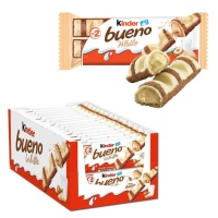 Kinder bueno de chocolate blanco rellenas de crema de avellanas - Kinder - 30 unidades