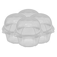 Cápsula de plástico con tapadera para cupcakes de 9 x 9 x 7 cm - Pastkolor - 12 unidades