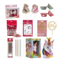 Pack de cumpleaños fiesta unicornio - Dekora - 6 productos