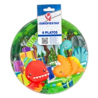 Platos de colección Dino Party de 18 cm - 8 unidades