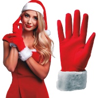 Guantes rojos y blancos de Navidad
