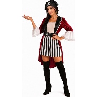 Disfraz de pirata corsario inglés para mujer