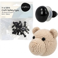Ojos de seguridad para Amigurumis de 1,6 cm negro - 10 pares