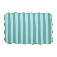 Mantel individual de 45 x 30 cm a rayas con borde ondulado