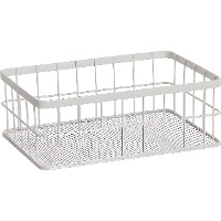 Cesta de 24,5 x 16,5 x 9 cm de metal blanca
