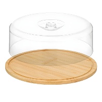 Quesera redonda de bambú de 28 x 9,2 cm