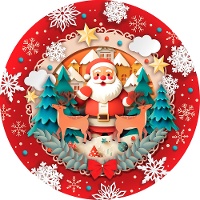 Platos de 23 cm de Papá Noel - 6 unidades