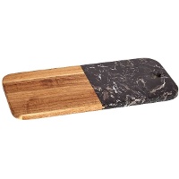 Tabla de cortar de 38 x 18 cm madera y mármol - 1 unidad