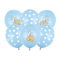 Globos de látex de Elephant Baby de 30 cm - 6 unidades - PartyDeco