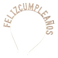 Diadema de Feliz Cumpleaños de metal - 1 unidad
