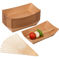 Pack de aperitivo de cuencos de 17 x 9,5 cm y pinchos de 15 cm - 100 packs
