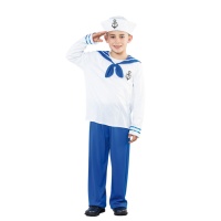 Disfraz de marinero blanco y azul para niño