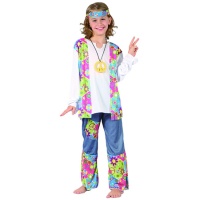 Disfraz de hippie pacifista para niña