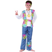 Disfraz de hippie pacifista para niño