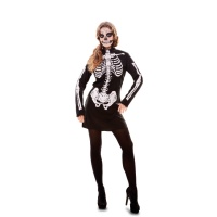 Disfraz de esqueleto con vestido para adulta