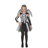 Disfraz de esqueleto con alas para niña