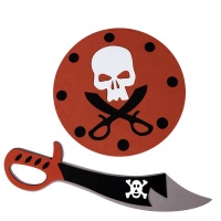 Escudo y espada pirata de goma eva